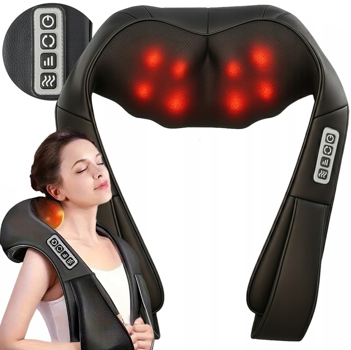MASAŻER DO SZYI KARKU PLECÓW CIAŁA PODGRZEWANY PAS MASUJĄCY PLECY SHIATSU EAN (GTIN) 5906700049637